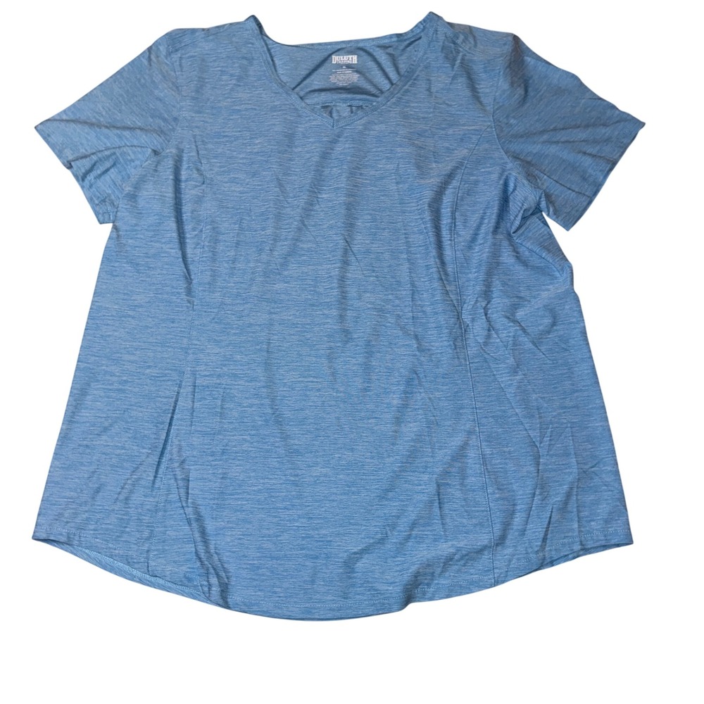 Duluth Trading Co V-Neck Performance t-Shirt XL Blue Heathered Short Sleeve